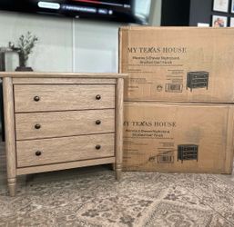 My Texas House 3 Drawer Nightstand Brush Oak