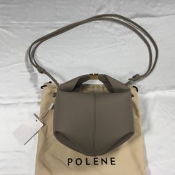 Polene Beri TAUPE TEXTURED LEATHER Crossbody Bag