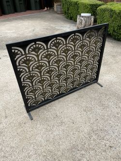 Antique fireplace Shield/cover (brass and metal)