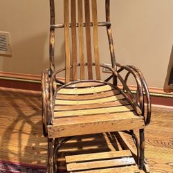 Rustic Bentwood Amish Rocker Rocking Chair with Footrest