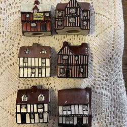 Mudlen End Studios Lot Of 6 Suffolk Cottage House Mini Ceramic Forge