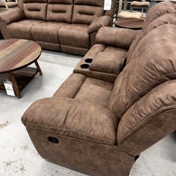 Reclining Sofa and Loveseat Fossil,stoneland 