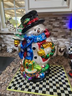 Glass blown snowman  20.inches