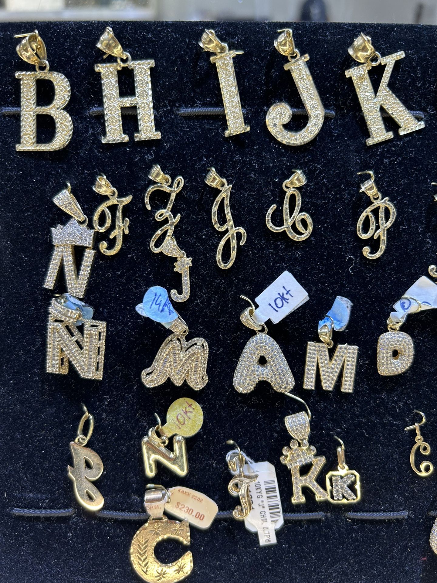14KT-10KT GOLD INITIAL PENDENTS