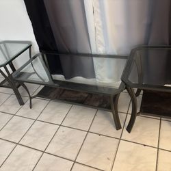 A Beautiful Living Room Set - One Coffee Table And Two Side Tables