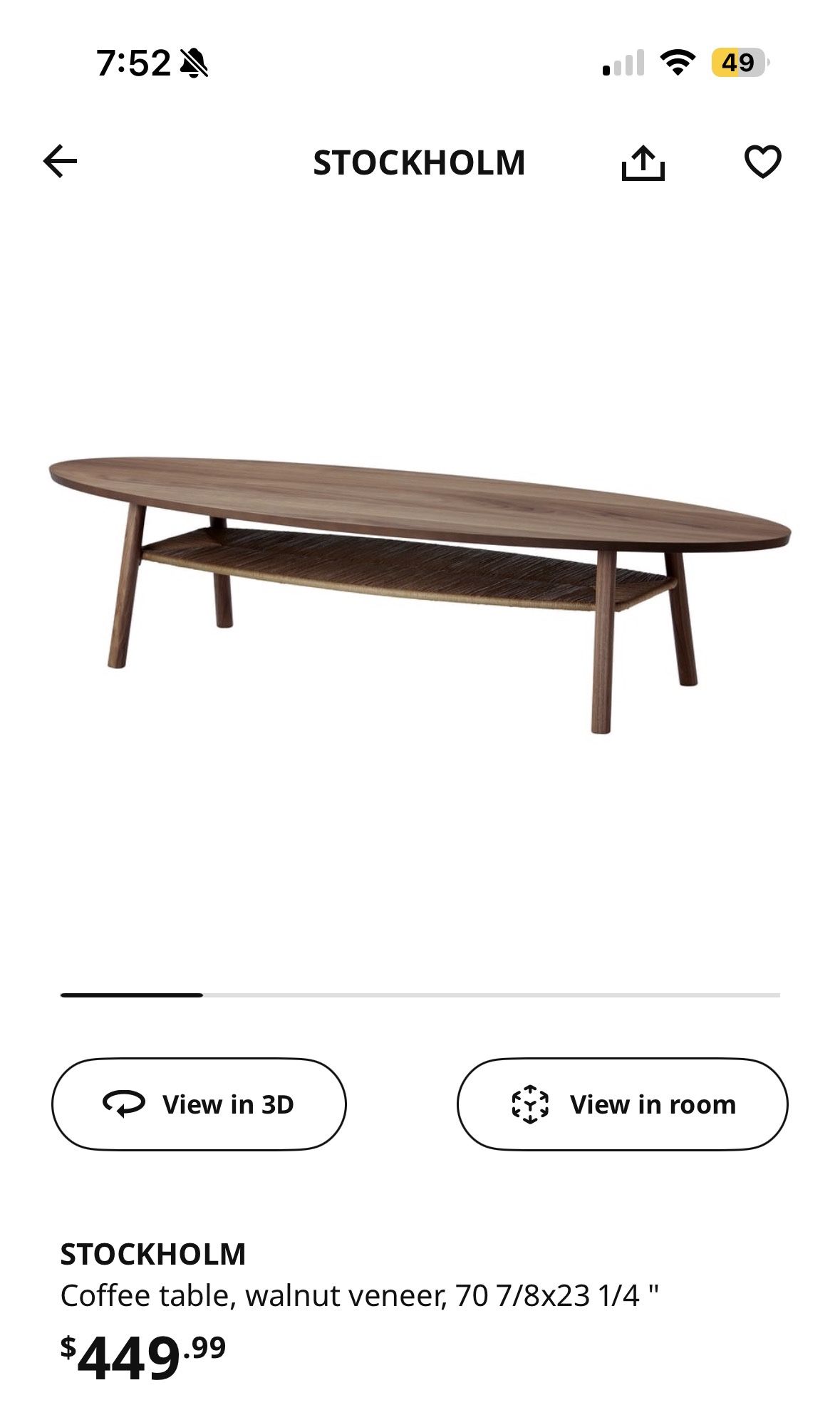 IKEA Stockholm coffee table 