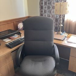 Desk, Chair, and File Cabinet 