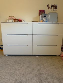 White 6-Drawer Double Dresser