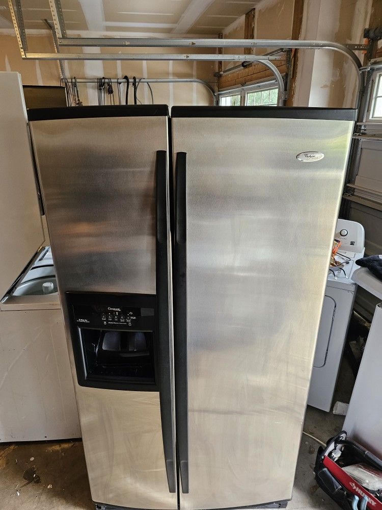 Whirlpool Gold SideBySide Refrigerator 25 Cubic Feet Stainless Steel