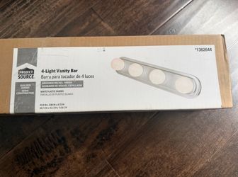 Project Source 4.72-in 4 Light Brushed Nickel Integrated LED Modern/contemporary Bathroom Vanity light