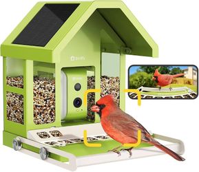Smart Bird Feeder with Camera, Durable Metal Feeders for Outdoors, Auto-Identify & Record Video, Instant Alert, Live Bird Watching Camera So