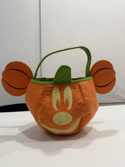 Mickey Halloween Pumpkin Felt Candy Bucket 