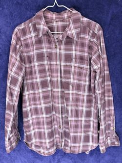Women’s Carhartt Plaid Button Shirt Purple 