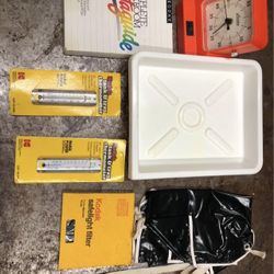 Assorted darkroom equipment.