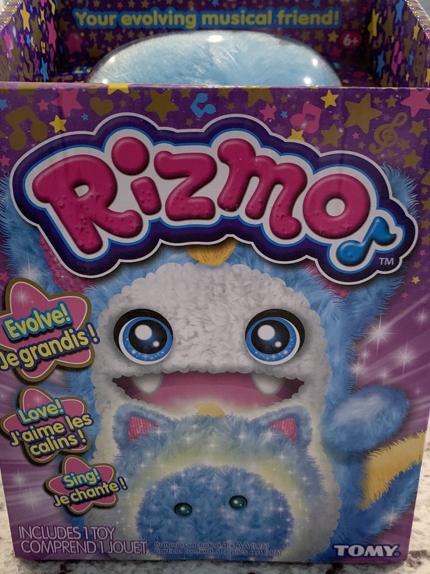 New Rizmo Evolving Musical Friend Interactive Plush Toy with Fun Games, Aqua