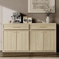 Storage Buffet Cabinet, 60" W Sideboard Cabinets with Large Drawers, Kitchen Buffet Credenza with Ample Storage for Living Room, Entryway 