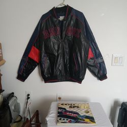 BOSTON RED  LEATER. JACKET SIZE MED TEN YEAR OLD