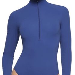 SKIMS Fits Everybody Long Sleeve Zip-up bodysuit NWOT