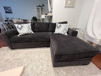 Dark Gray Sectional Sofa with Chaise