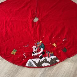 Beautiful Red Velvet Christmas Tree Skirt