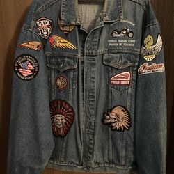 Levi biker jacket with 14 patches size 4 XL