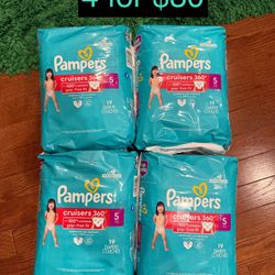 Pampers cruisers 360 size 5          4 for$30