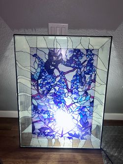 Large Stained Glass Style Wall Art Panel