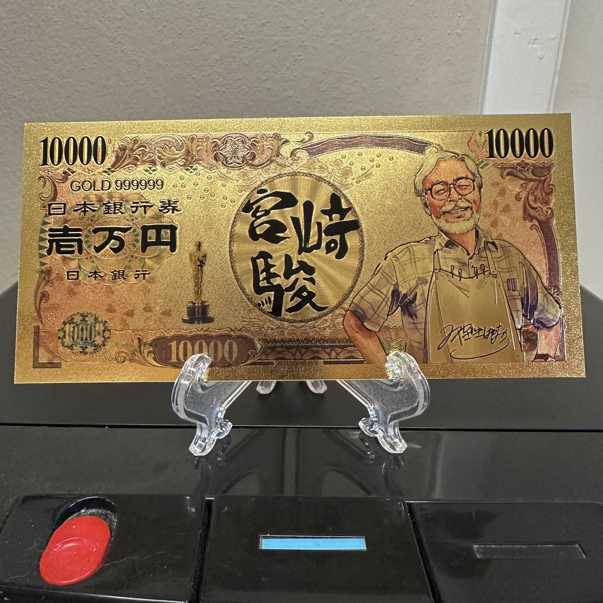 24k Gold Foil Plated Hayao Miyazaki Banknote Anime Collectible