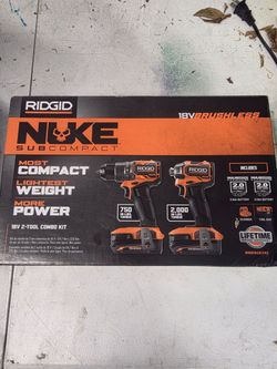 RIDGID 18V NUKE SubCompact Brushless Cordless 2-Tool Combo Kit with Drill/Driver, Impact Driver, (2)
Batteries & Charger