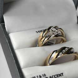 10k Gold Trio Set  Size 7 And 10