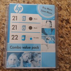 Combo Pk Tri Color And Black New Hp 21