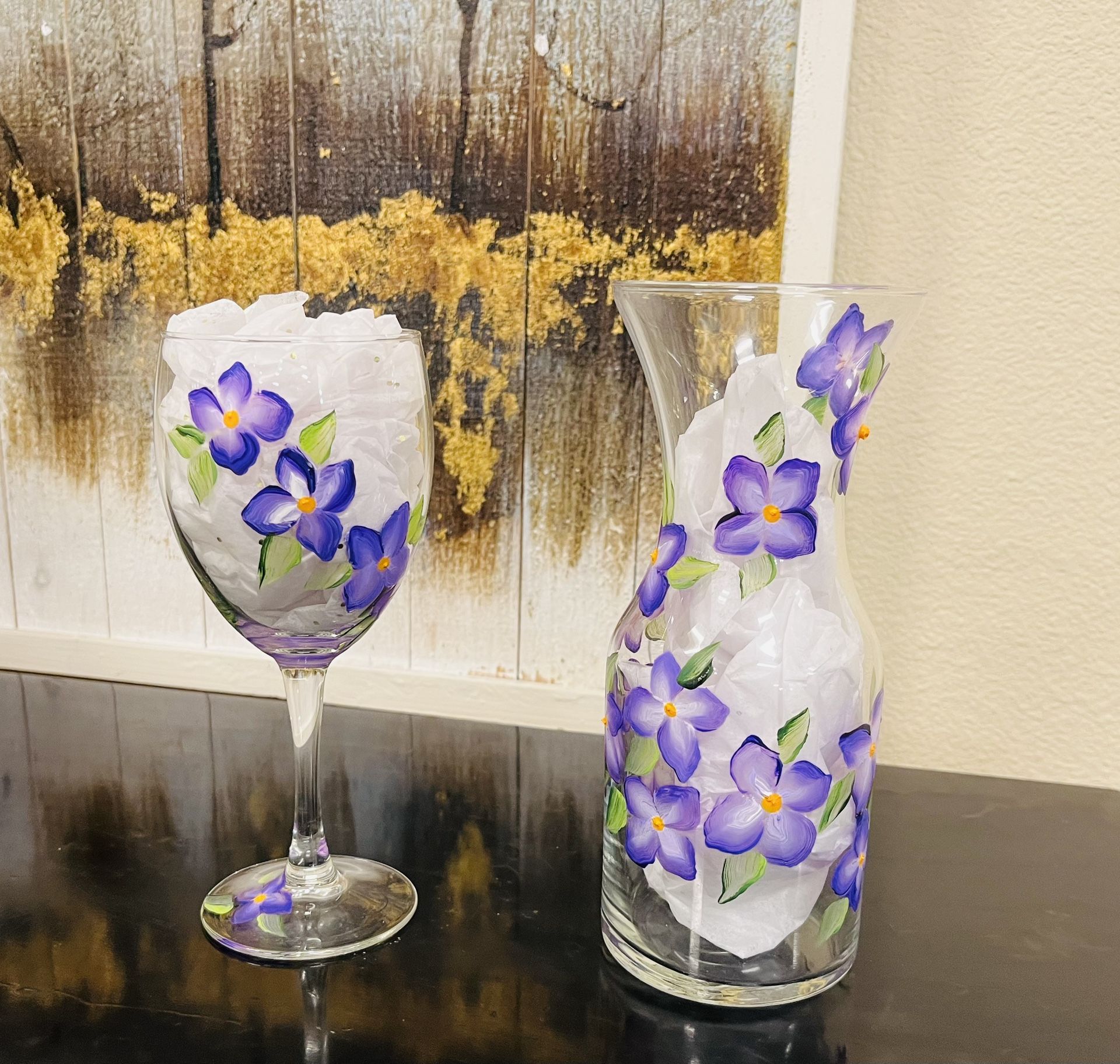 Painted Glassware Set