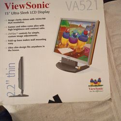 View Sonic 15 Inch Ultra Sleek LCD Display Screen