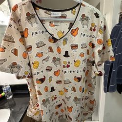 Friends Thanksgiving Scrub Top
