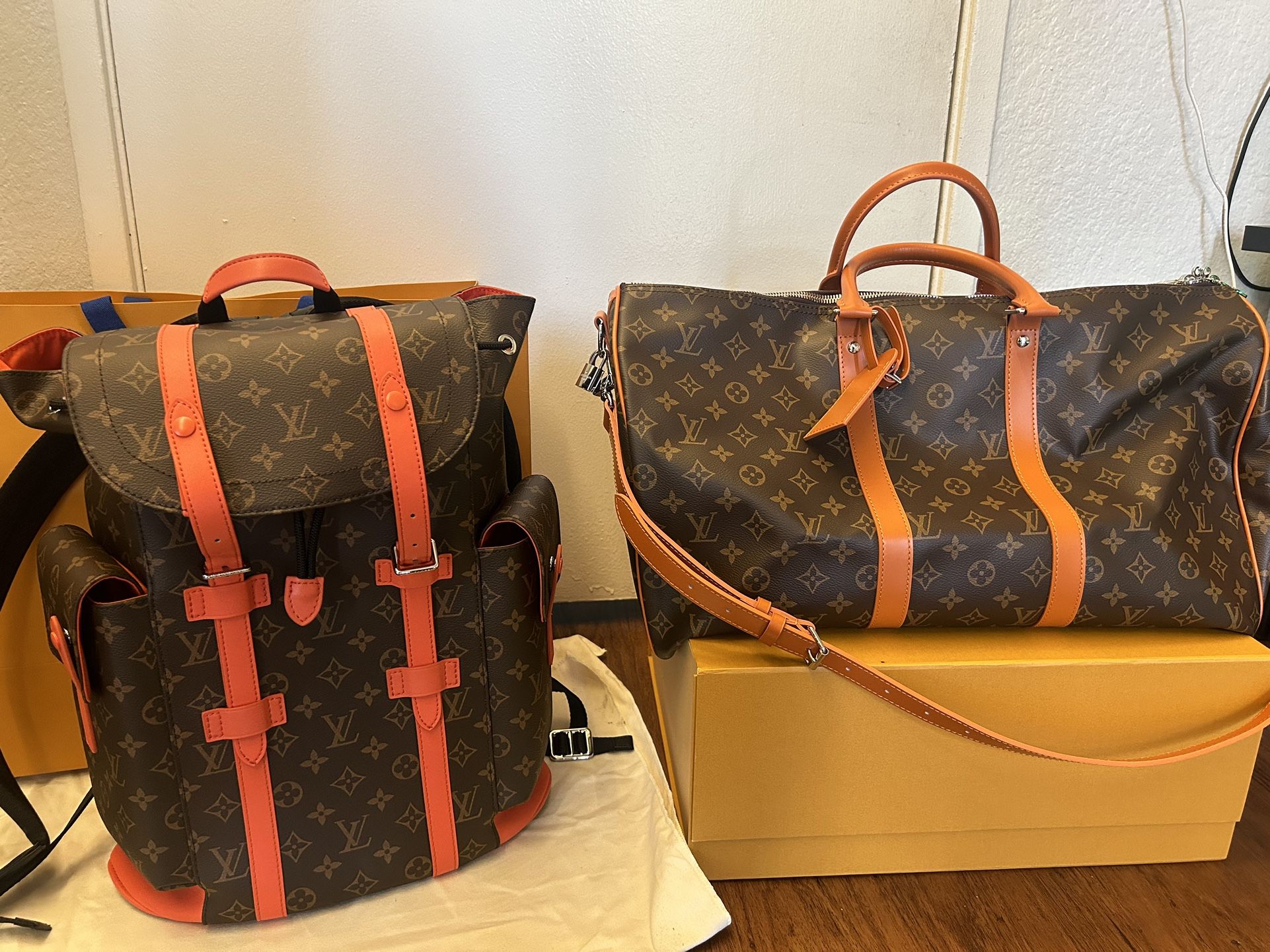 Louis Vuitton Brown Backpack & Duffel Bag 