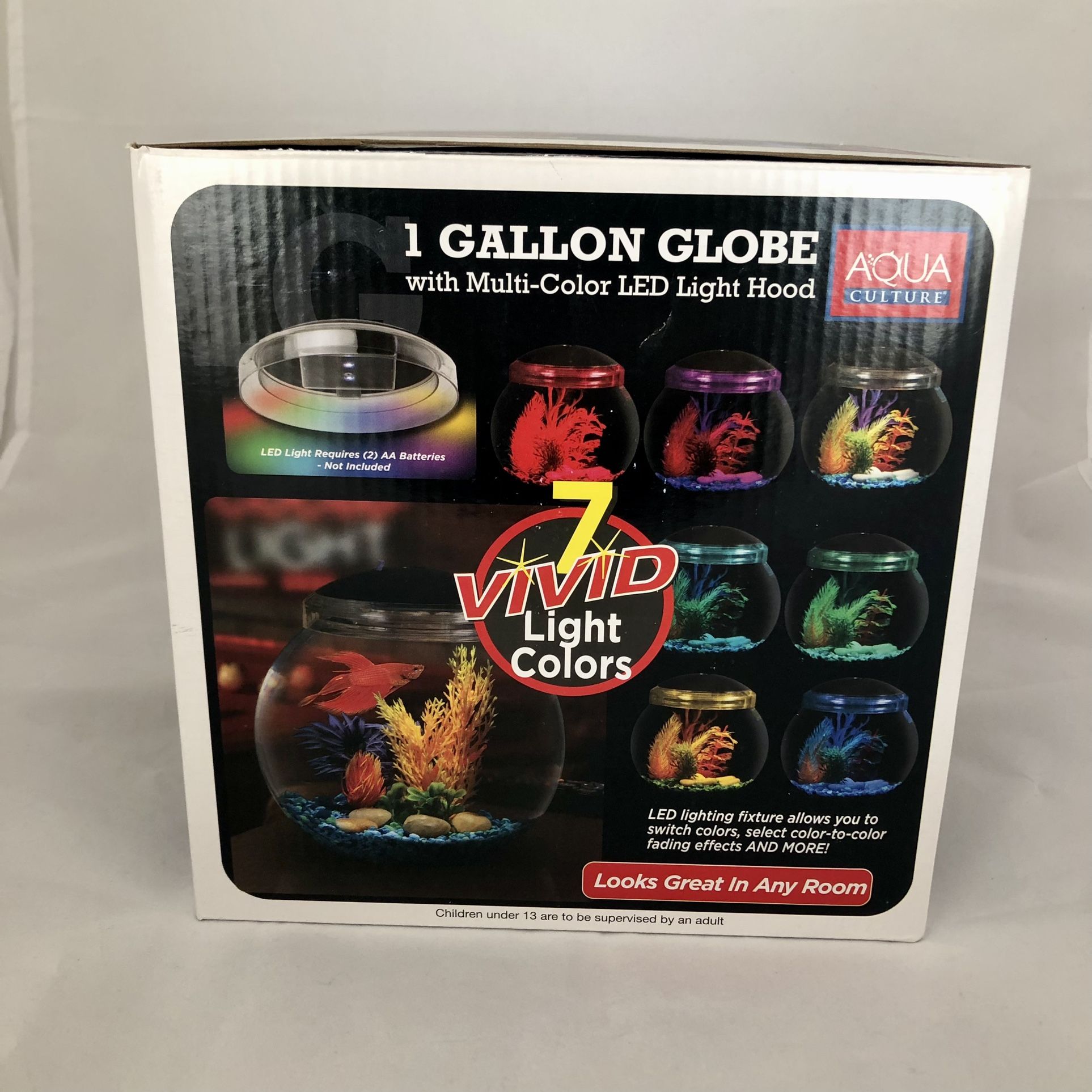 Aqua Culture 1-Gallon Globe Fish Bowl with LED Light
