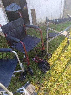 2 nice wheel chairs and walker