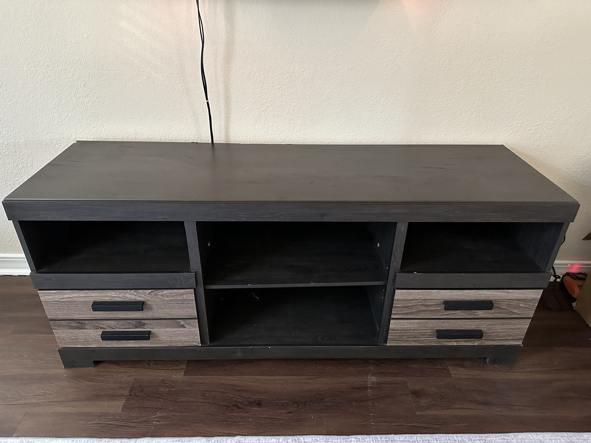 TV STAND- 2 Storage Drawers Along With Cord Hidden Hole. 