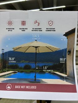 SunVilla 11' round solar led umbrella