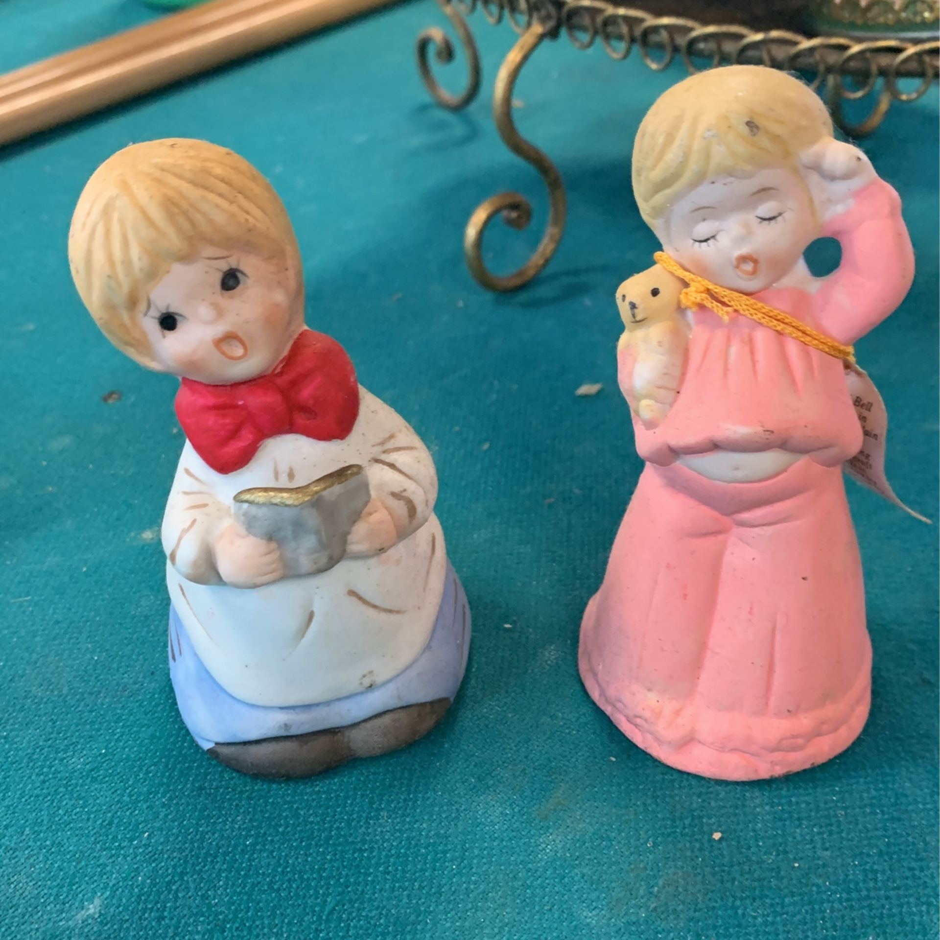 Jasco 1978 Merri-Bells 11 Fine Bisque Porcelain Figurine Bells, Vintage