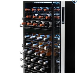NEWAIR® 76-BOTTLE 23" STAINLESS STEEL FREESTANDING DUAL ZONE WINE FRIDGE