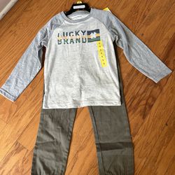 NWT Lucky Brand boys 2pcs outfit set size 5