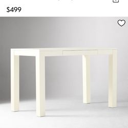 West Elm Parsons Desk W/custom Glass Top 