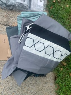 Pillow shams and bed skirt