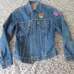 Authentic 1960s Big E LEvi's Denim Jacket Rare Type 3 Vintage Big E  350 button