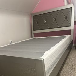 Full Size Grey Bed Frame 