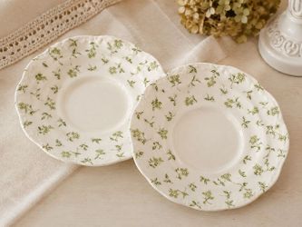 Vintage J&G Meakin Sterling “Forget-Me-Not” Saucers – Set of 2