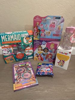 Disney Princess Mermaid Unicorn Girl’s Crafts Jewelry and Toy Bundle