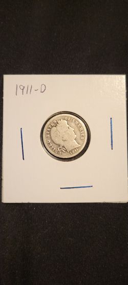 1911-D Barber Silver Dime - Denver Mint 90% Silver Coin 🇺🇸