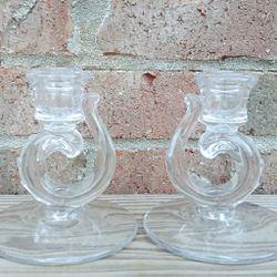 Vintage Fostoria Century Single Light Candlestick Holders 